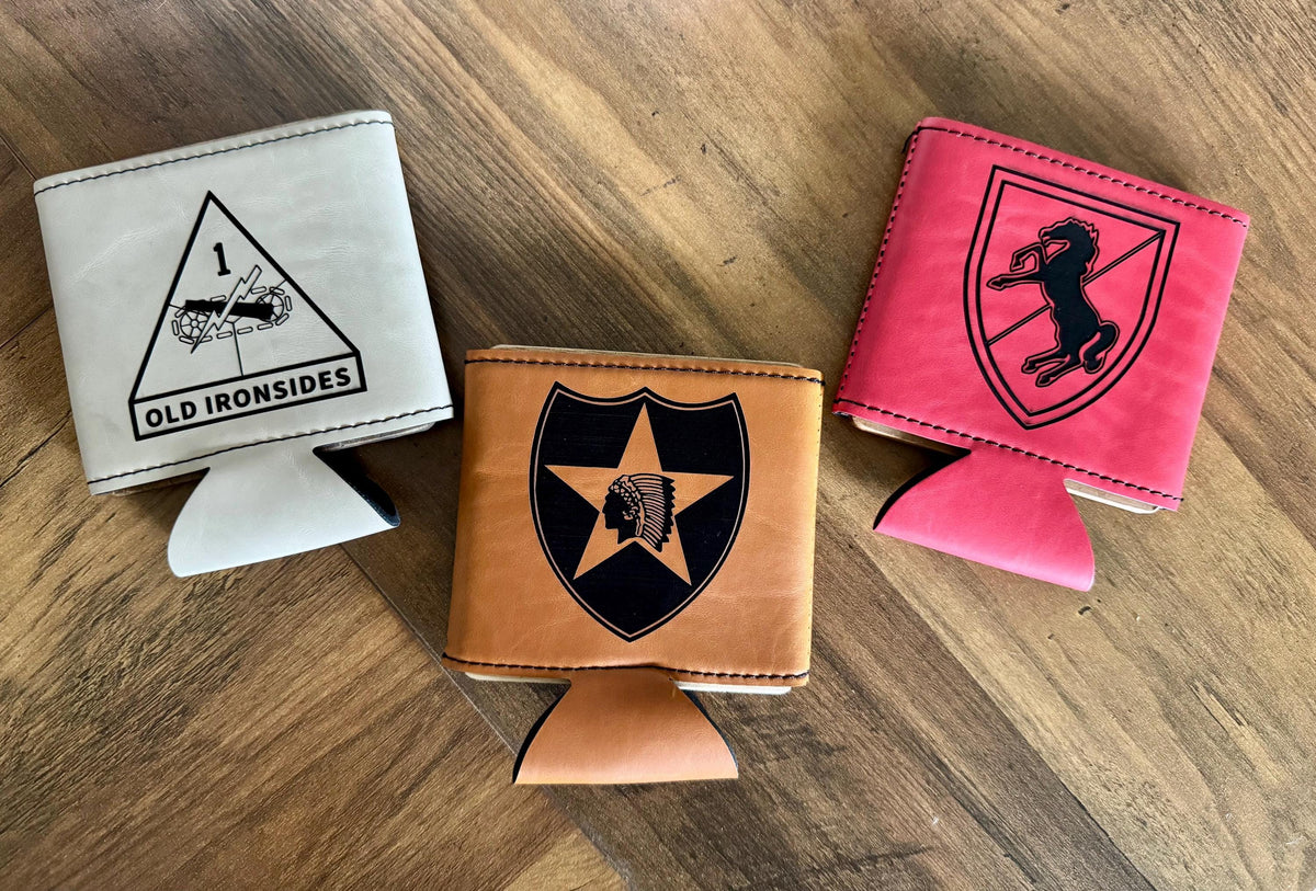Personalized Leather Can Sleeve | Slim/Regular Can Duster | Groomsman Proposal | Custom Can Cooler
