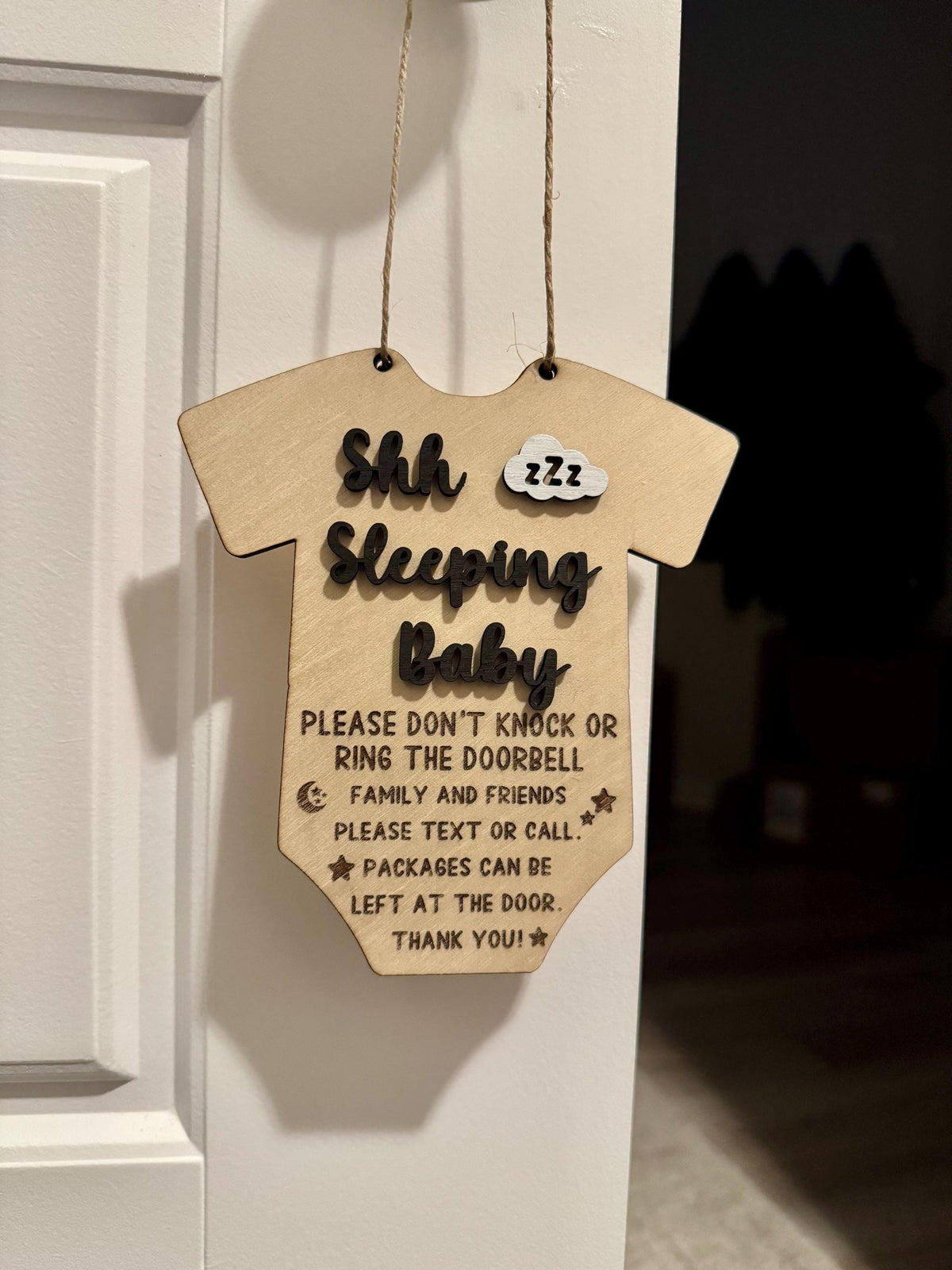 Baby Sleeping Sign | Don’t Knock Door Hanger | New Baby Decor