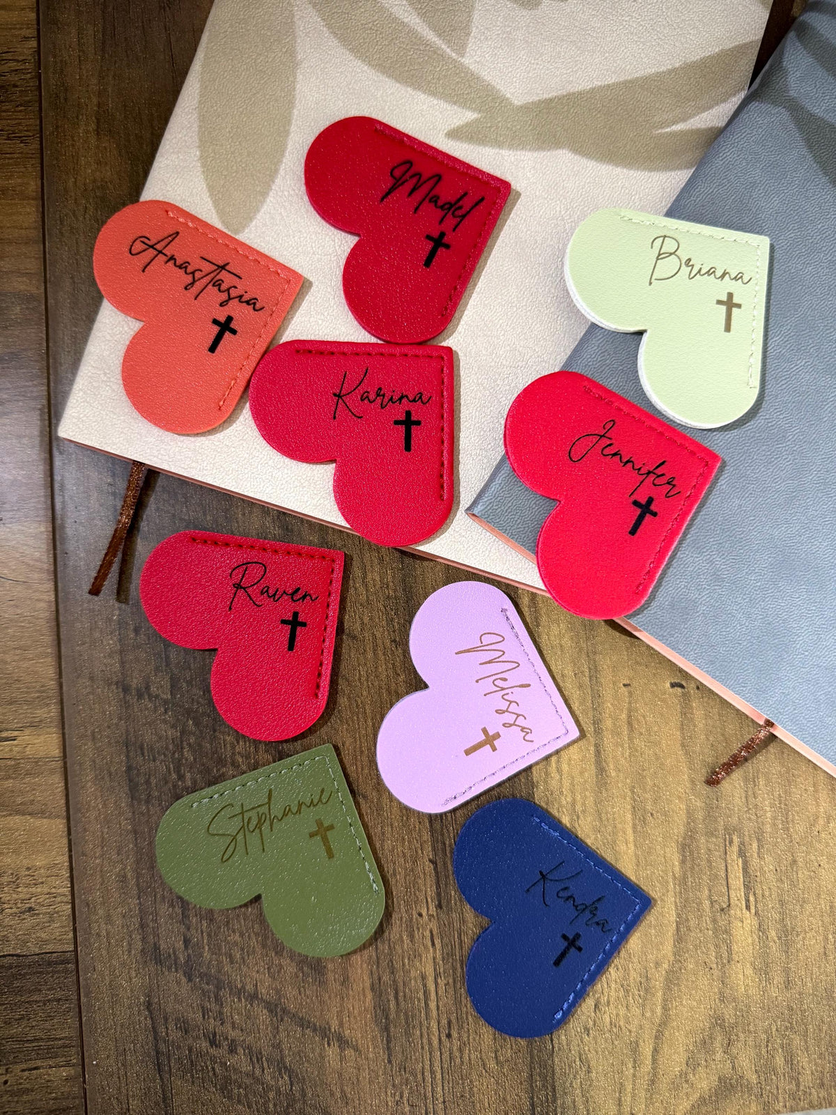 Personalized Heart Bookmarks | Custom Leather Bookmark | Book Lover Gift | Reader Accessory