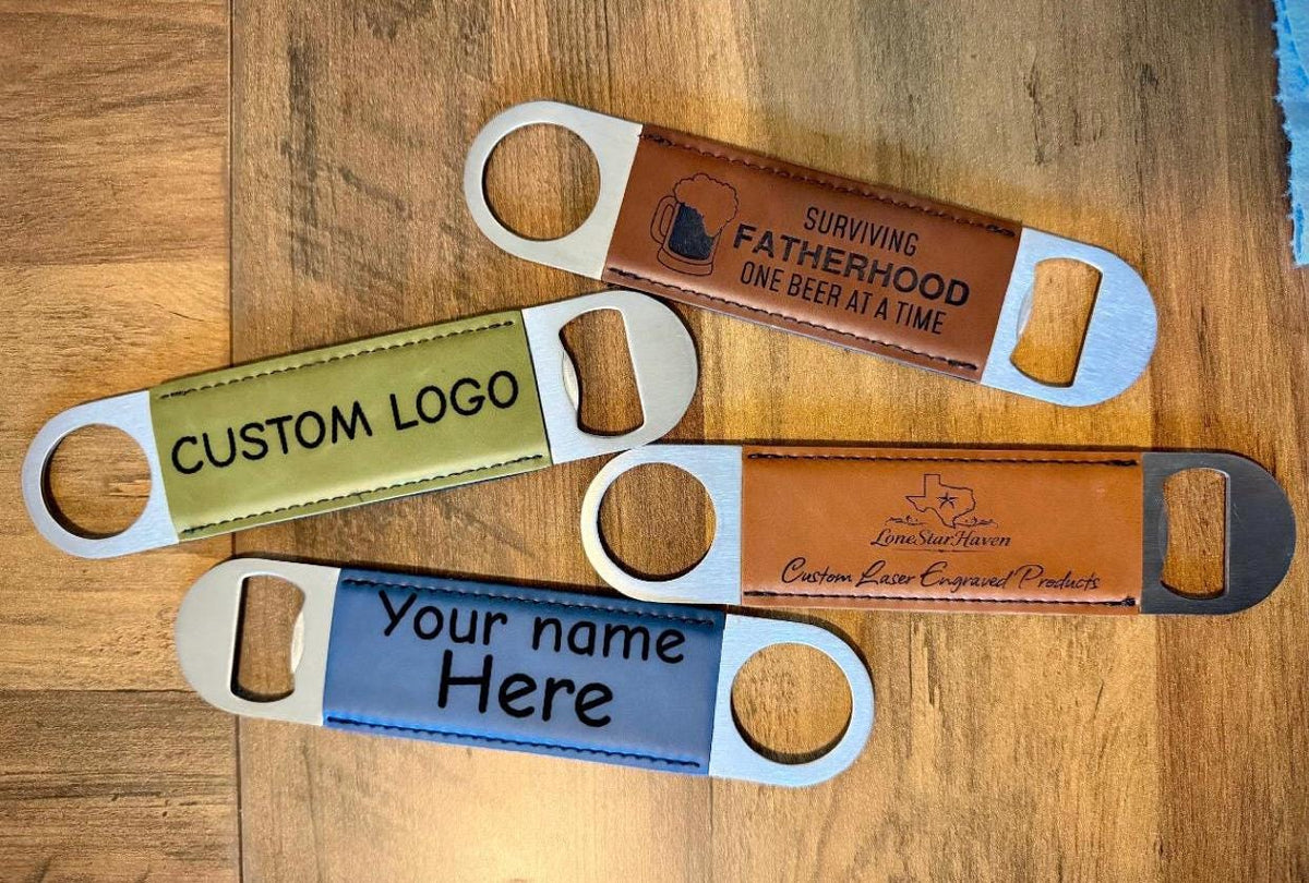 Personalized Leather Bottle Opener | Custom Engraved Beer Opener | Father Day Gift | Groomsmen Proposal