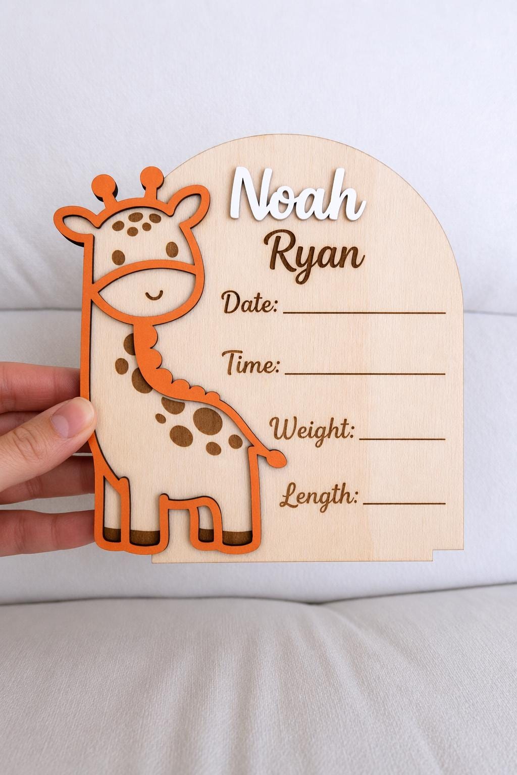 Personalized Baby Birth Stats Sign, Wooden Name Announcement, Custom Newborn Nursery Decor