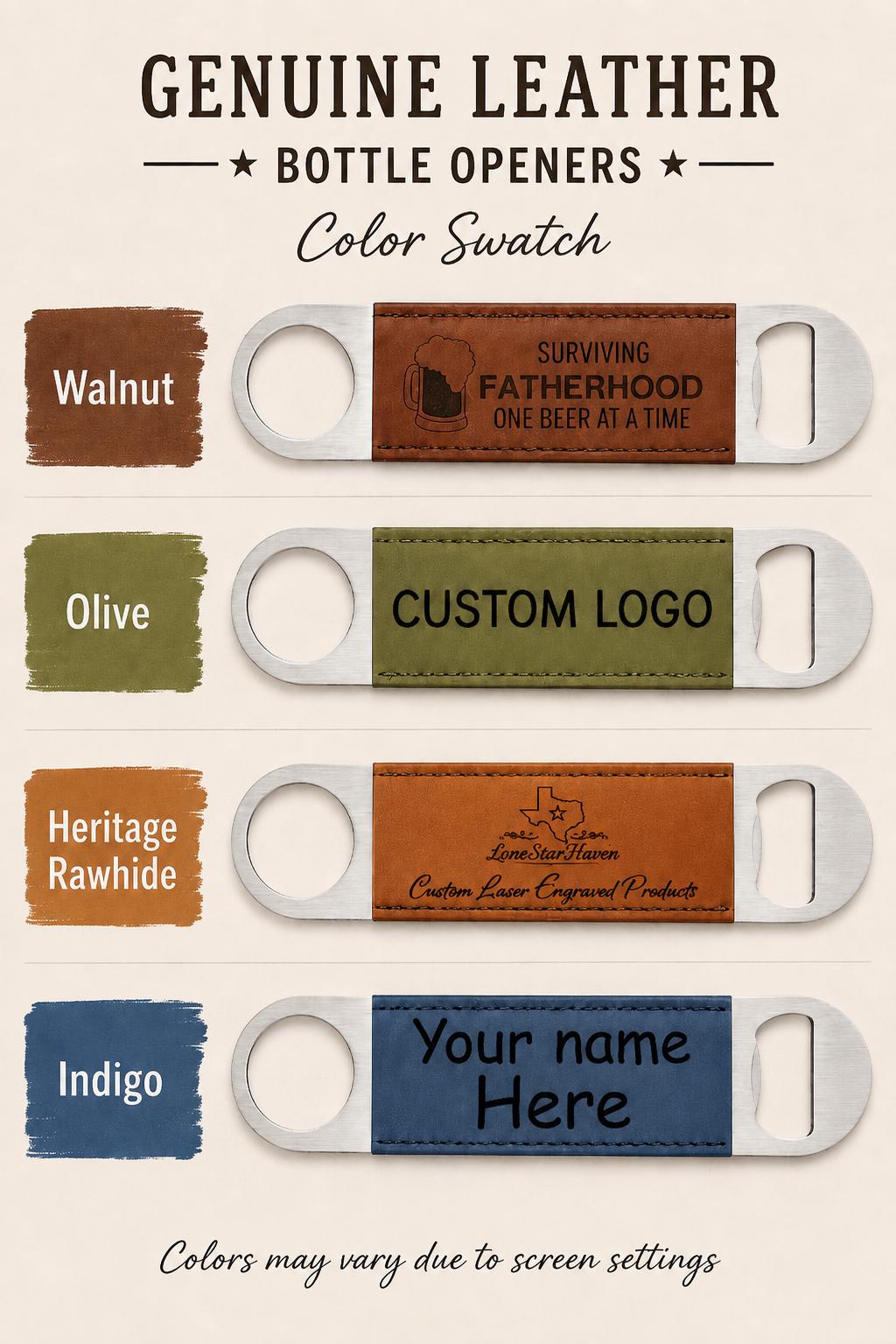 Personalized Leather Bottle Opener | Custom Engraved Beer Opener | Father Day Gift | Groomsmen Proposal