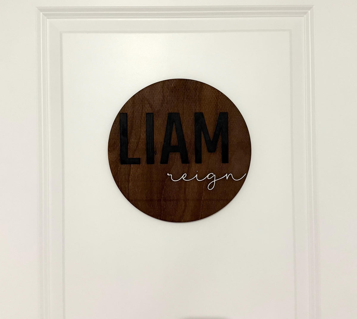Custom Name Sign | Business/logo sign | Personalized Circle Plaque | Round Wooden Decor | Nursery Wall Art