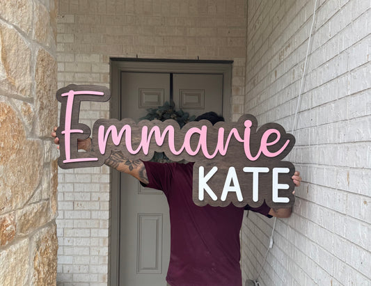 Custom Layered Wood Name Sign
