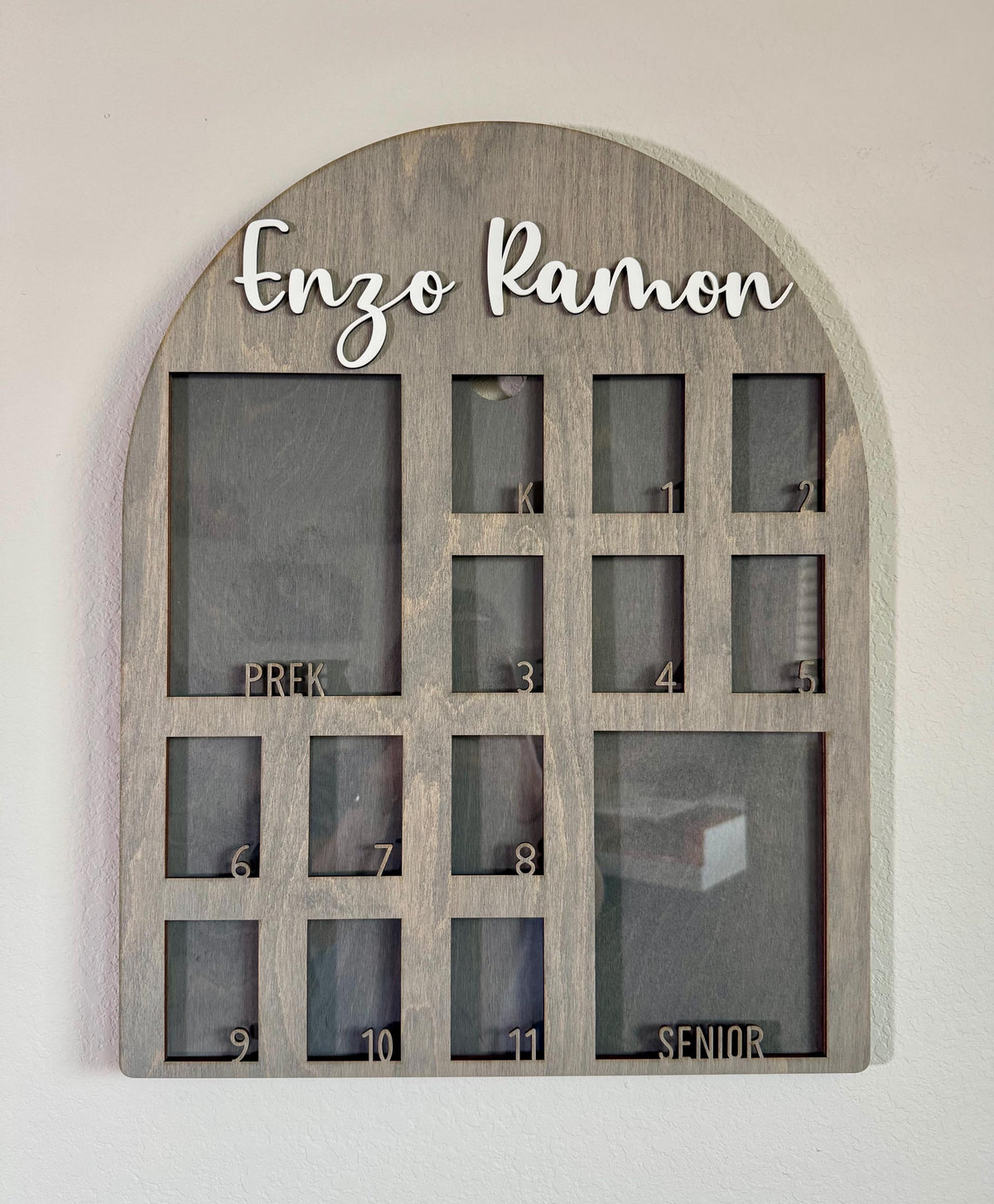 Personalized School Years Picture Frame, Pre-K to Senior photos, School Keepsake, Graduation Gift