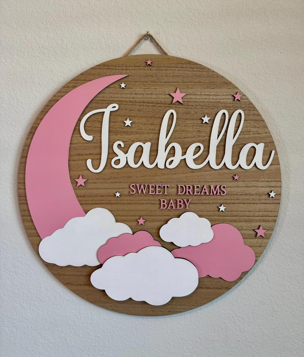 Custom Name Sign | Business/logo sign | Personalized Circle Plaque | Round Wooden Decor | Nursery Wall Art