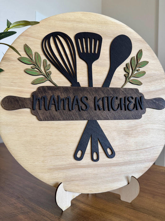 Personalized Kitchen Sign | Custom Mama’s Kitchen Decor | Farmhouse Wall Art