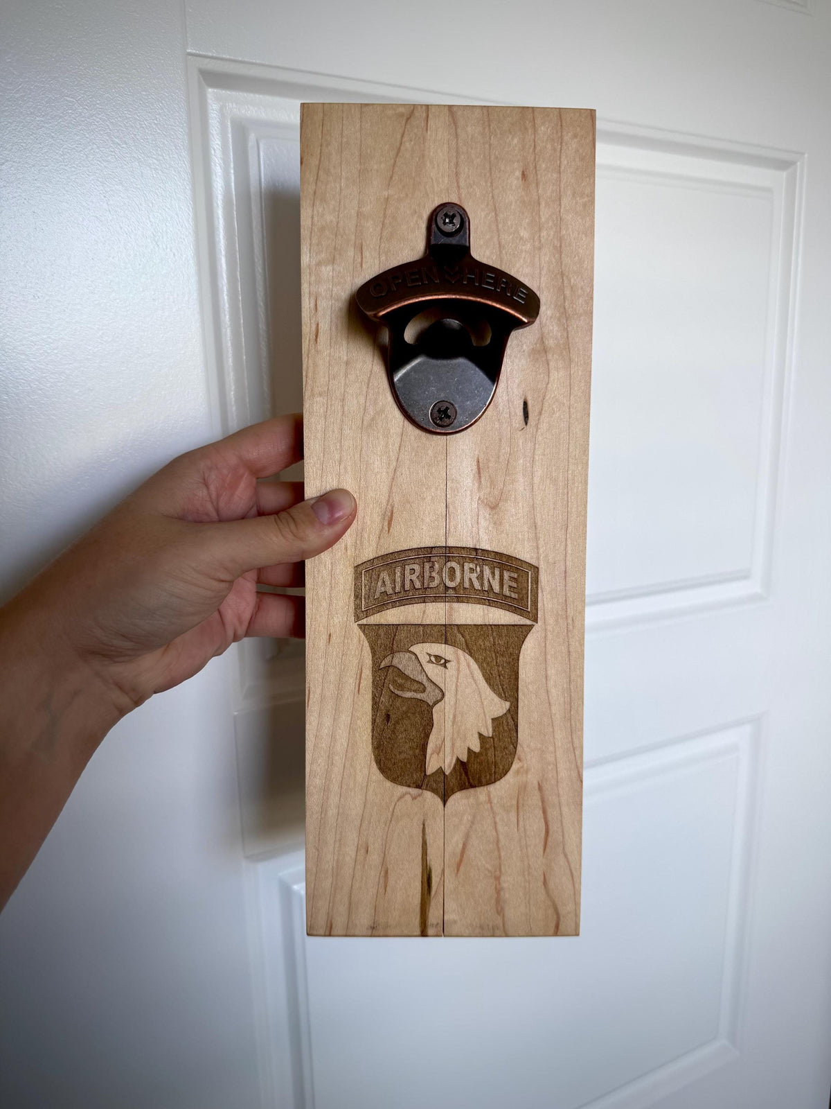 Custom Wall Mount Handmade Bottle Opener, Military Gift, Housewarming, Bar Accessories, wedding