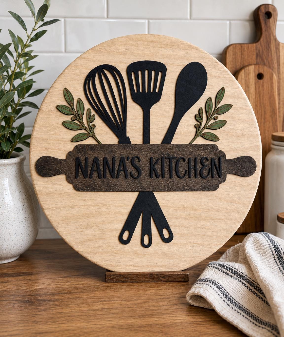 Personalized Kitchen Sign | Custom Mama’s Kitchen Decor | Farmhouse Wall Art