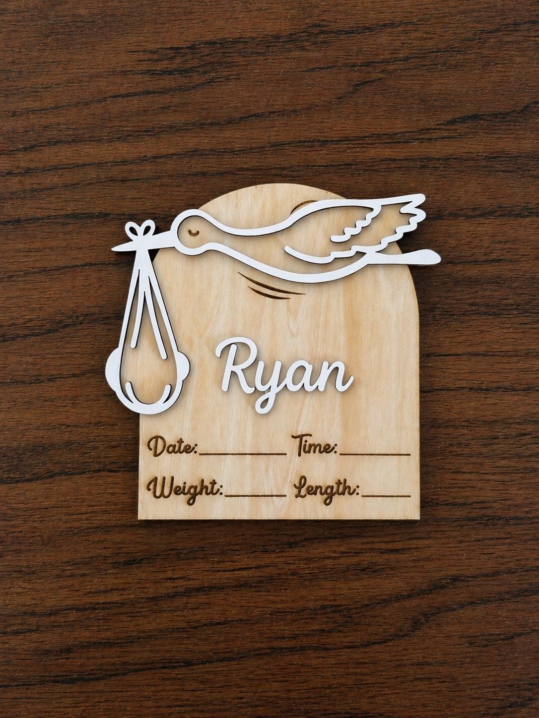 Personalized Baby Birth Stats Sign, Wooden Name Announcement, Custom Newborn Nursery Decor