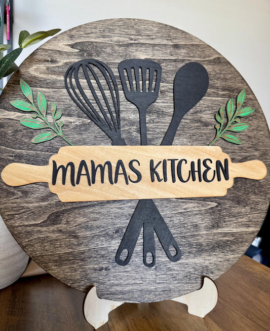 Personalized Kitchen Sign | Custom Mama’s Kitchen Decor | Farmhouse Wall Art