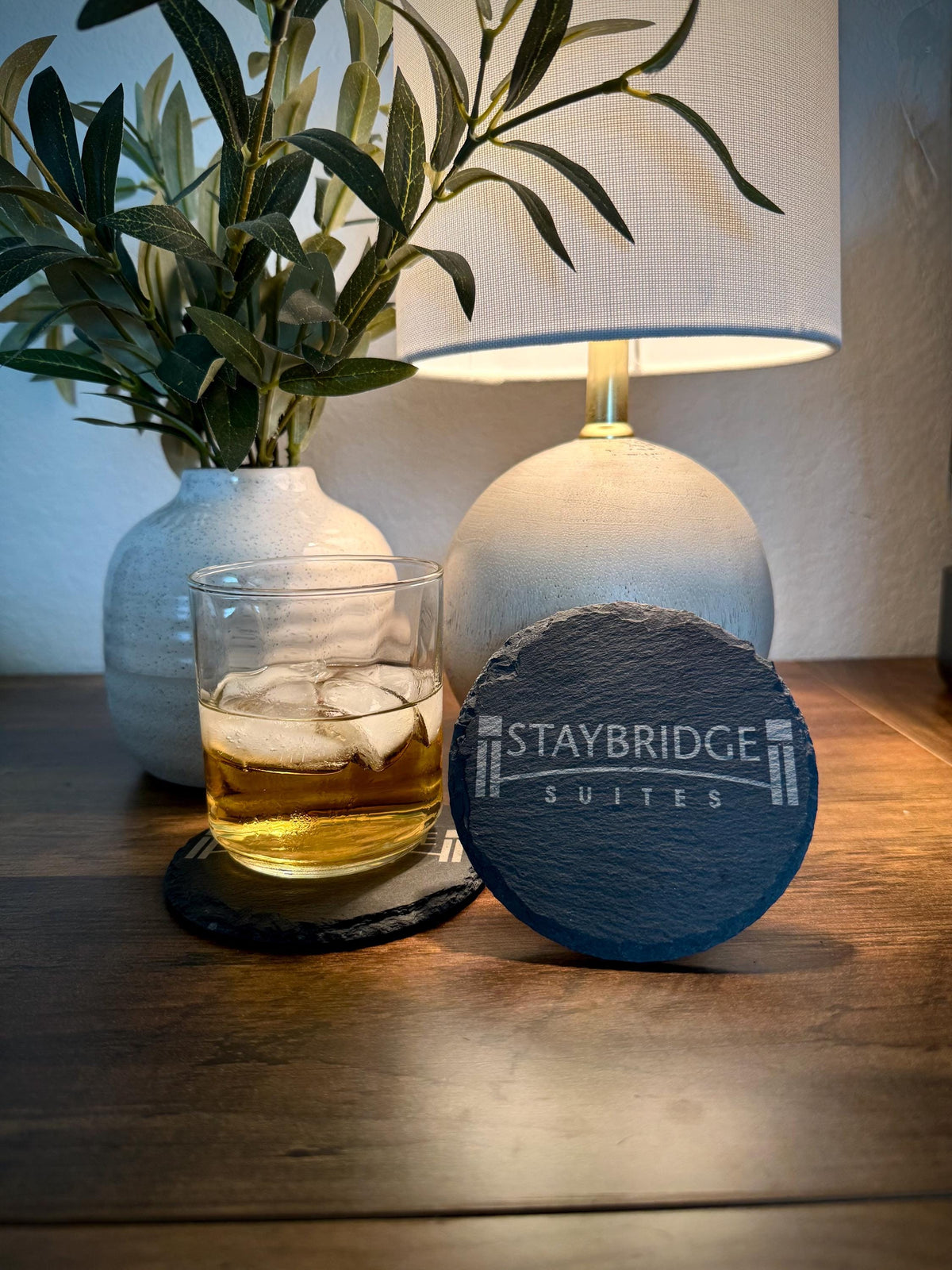 Personalized Slate Coasters, Engraved Family Name Bar Decor, logo design, Housewarming gift, wedding