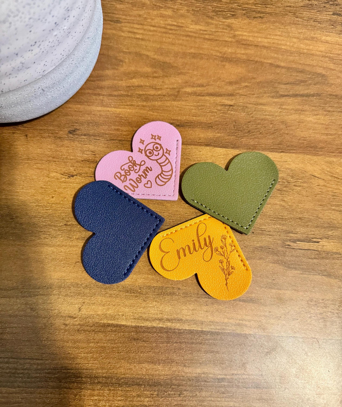 Personalized Heart Bookmarks | Custom Leather Bookmark | Book Lover Gift | Reader Accessory