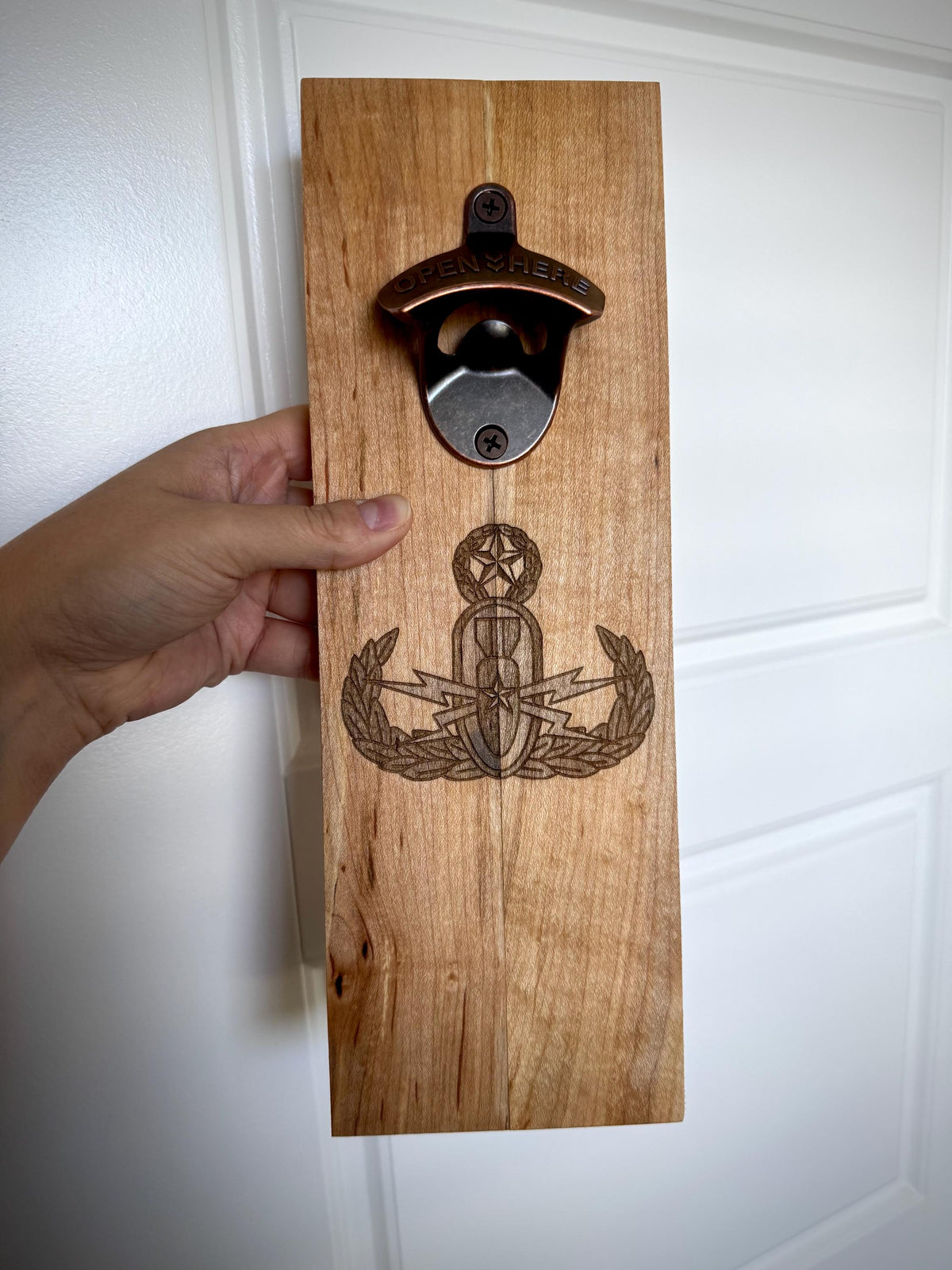 Custom Wall Mount Handmade Bottle Opener, Military Gift, Housewarming, Bar Accessories, wedding